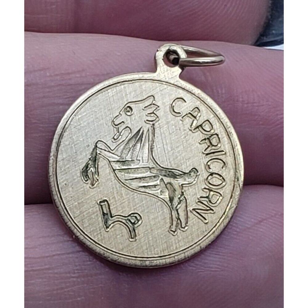 Vintage Capricorn Charm Pendant Elco 12k GE On 925 Sterling Silver Engravable